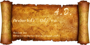 Anderkó Dóra névjegykártya